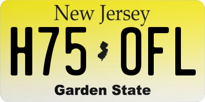 NJ license plate H75OFL