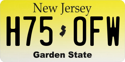 NJ license plate H75OFW