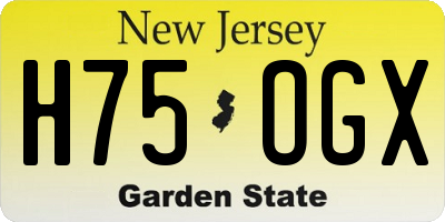 NJ license plate H75OGX