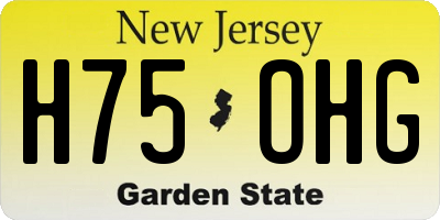 NJ license plate H75OHG