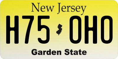 NJ license plate H75OHO