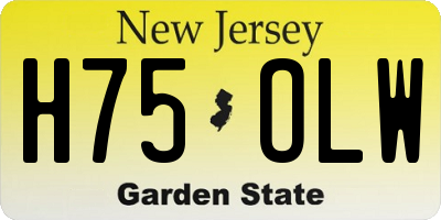 NJ license plate H75OLW