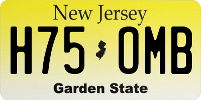 NJ license plate H75OMB