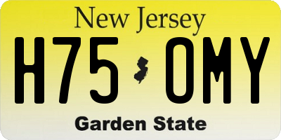 NJ license plate H75OMY