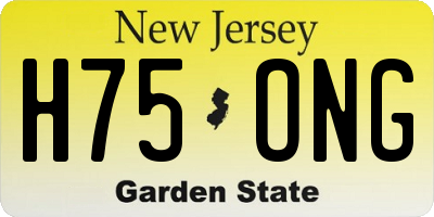 NJ license plate H75ONG