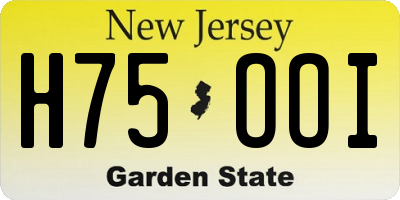 NJ license plate H75OOI