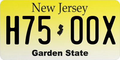 NJ license plate H75OOX