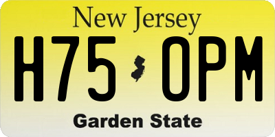 NJ license plate H75OPM