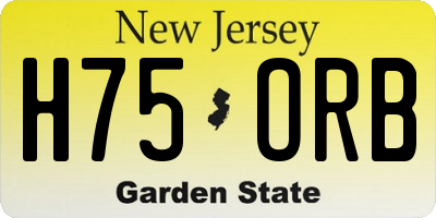NJ license plate H75ORB