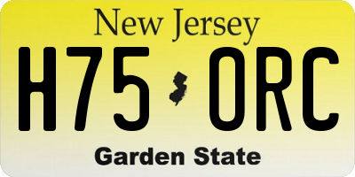 NJ license plate H75ORC