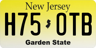 NJ license plate H75OTB