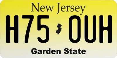 NJ license plate H75OUH