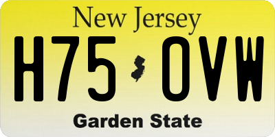NJ license plate H75OVW