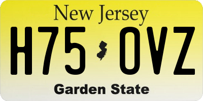 NJ license plate H75OVZ