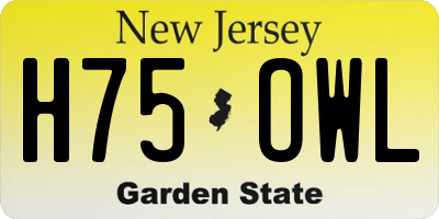 NJ license plate H75OWL