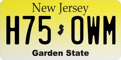 NJ license plate H75OWM