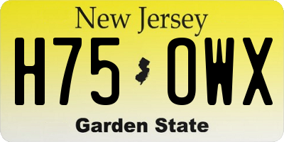 NJ license plate H75OWX