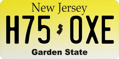 NJ license plate H75OXE