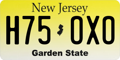 NJ license plate H75OXO