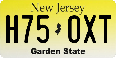 NJ license plate H75OXT