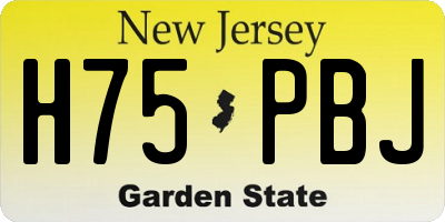 NJ license plate H75PBJ