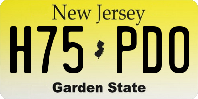 NJ license plate H75PDO