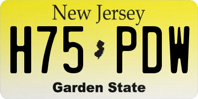 NJ license plate H75PDW