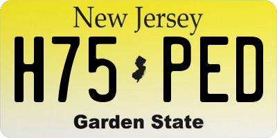 NJ license plate H75PED