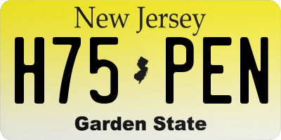 NJ license plate H75PEN
