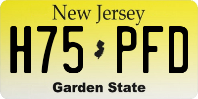 NJ license plate H75PFD