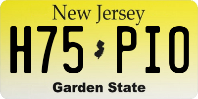 NJ license plate H75PIO