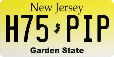 NJ license plate H75PIP