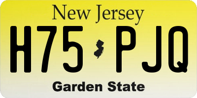 NJ license plate H75PJQ