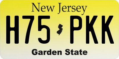 NJ license plate H75PKK
