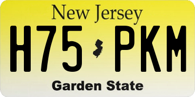NJ license plate H75PKM