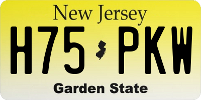 NJ license plate H75PKW