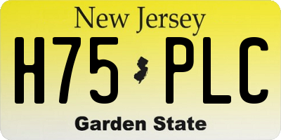 NJ license plate H75PLC