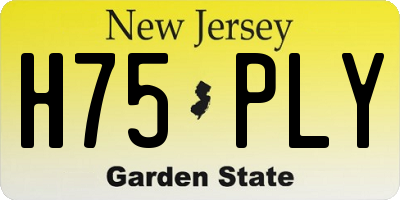 NJ license plate H75PLY