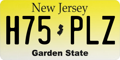 NJ license plate H75PLZ