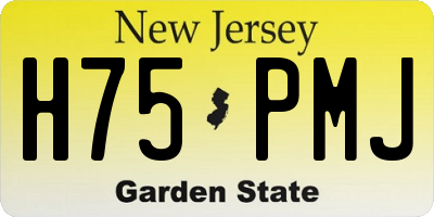 NJ license plate H75PMJ