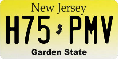 NJ license plate H75PMV