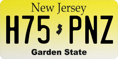 NJ license plate H75PNZ