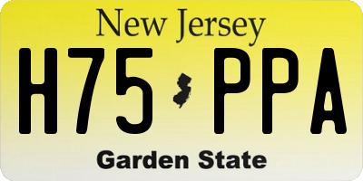 NJ license plate H75PPA