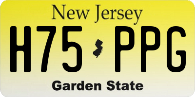 NJ license plate H75PPG