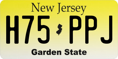 NJ license plate H75PPJ
