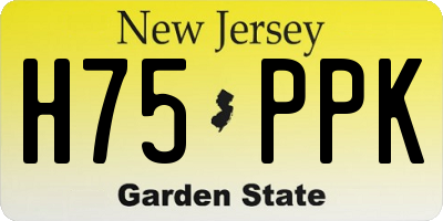 NJ license plate H75PPK