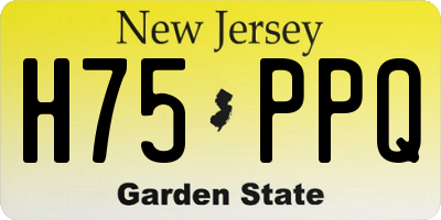 NJ license plate H75PPQ