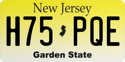 NJ license plate H75PQE