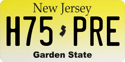 NJ license plate H75PRE