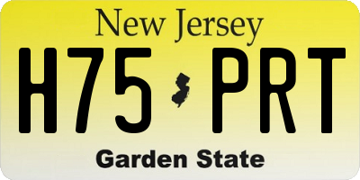 NJ license plate H75PRT